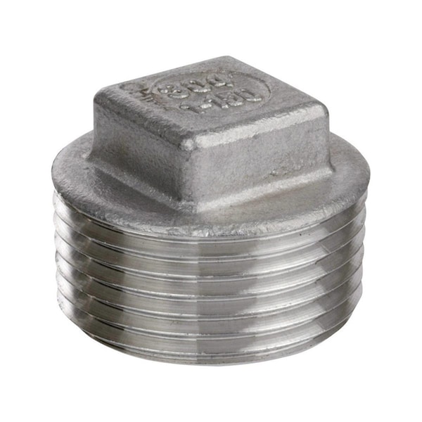 Smith-Cooper 1.5 in. MIP x 1.5 in. Dia. MPT Stainless Steel Square Head Plug 4868295 - main